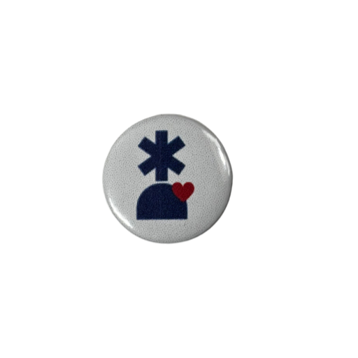 logo w/ heart mini pin