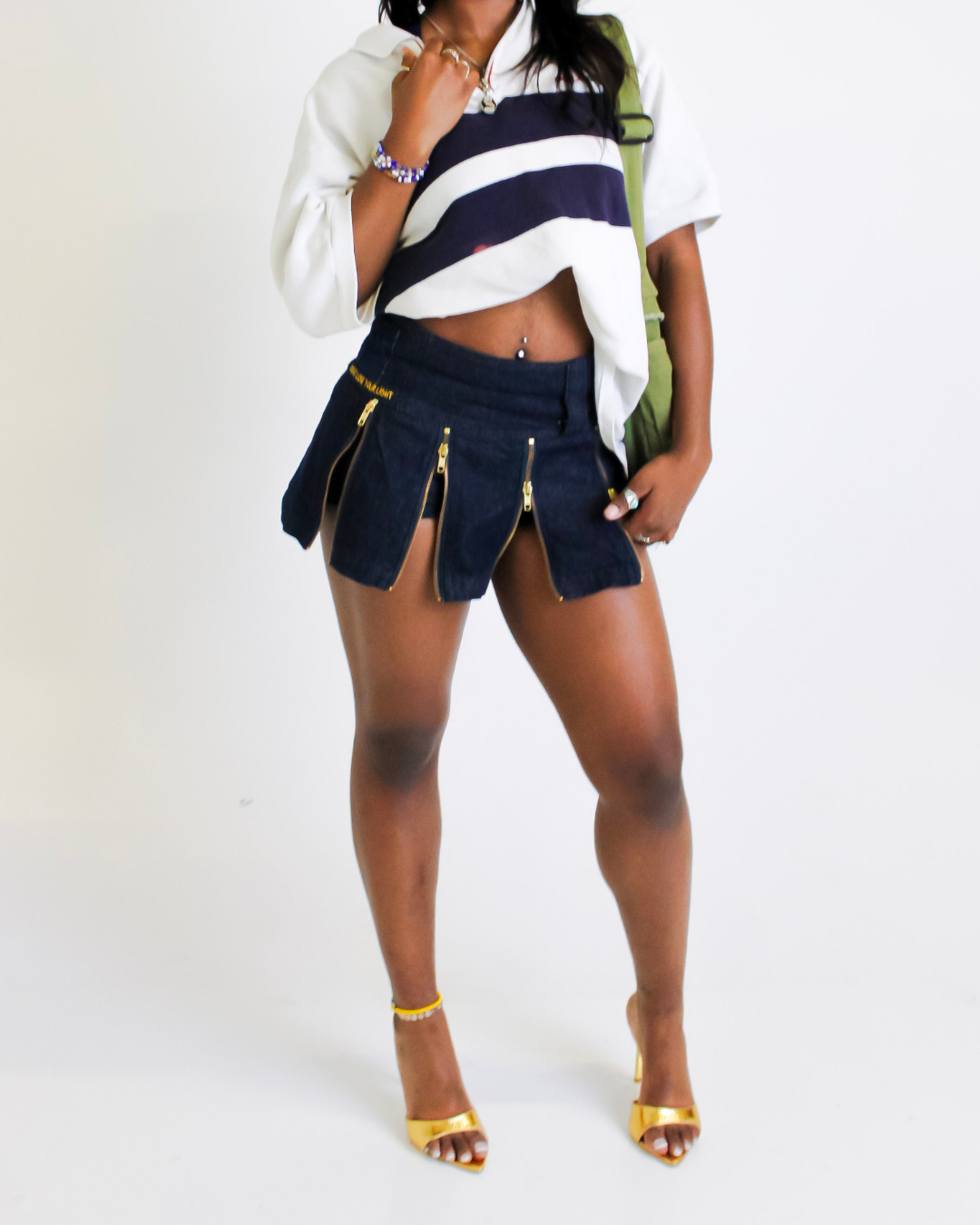 CNSRD Denim zipper skirt